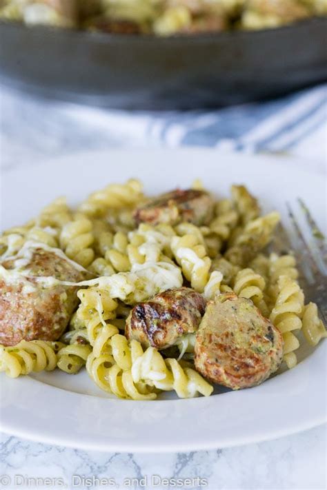 pesto-pasta-with-meatballs-dinners-dishes-and image