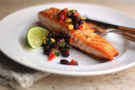 pan-seared-salmon-with-spicy-black-bean-salsa image