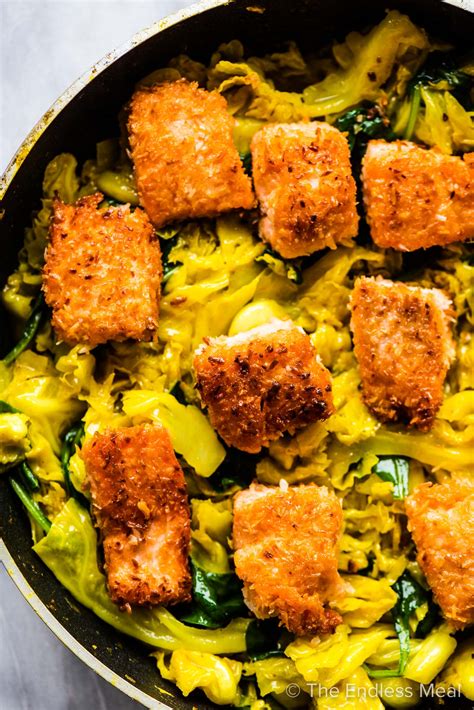 crispy-coconut-salmon-and-curried-cabbage-the image