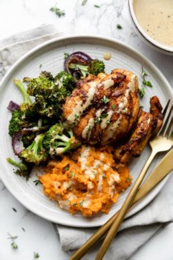 sheet-pan-chipotle-chicken-thighs-with-broccoli-easy image