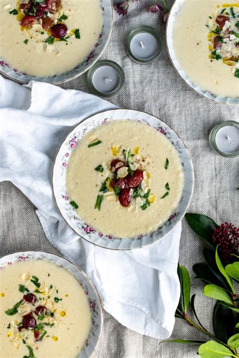 roasted-cauliflower-soup-with-grapes-parsley image