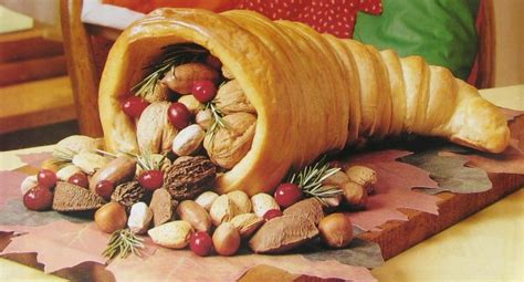 baked-cornucopia-edible-thanksgiving-table-centerpiece image