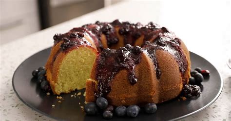 lemon-olive-oil-cake-with-blueberry-compote image