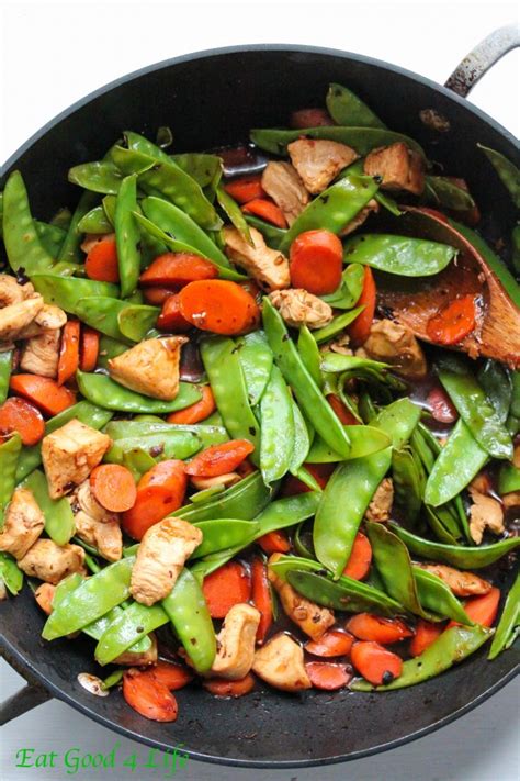black-bean-chicken-stir-fry-with-snow-peas-and-carrots image