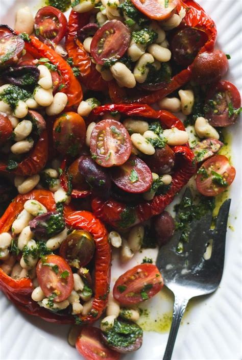 stuffed-roasted-red-peppers-with-cherry-tomatoes image