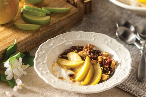 maple-walnut-granola-with-yogurt-and-cinnamon-apples image