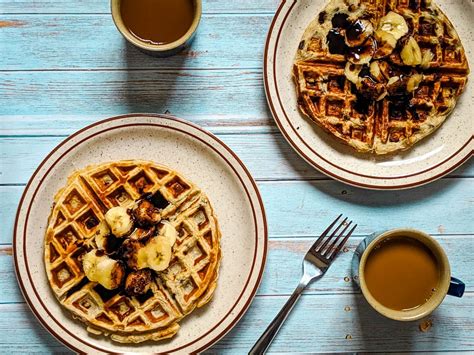 protein-waffles-banana-chocolate-chip-only-5-ingredients image