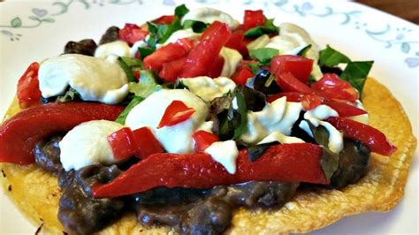 black-bean-tostadas-with-green-chile-sour-cream-brand image