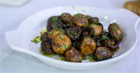 bobby-flays-roasted-button-mushrooms-with-garlic image