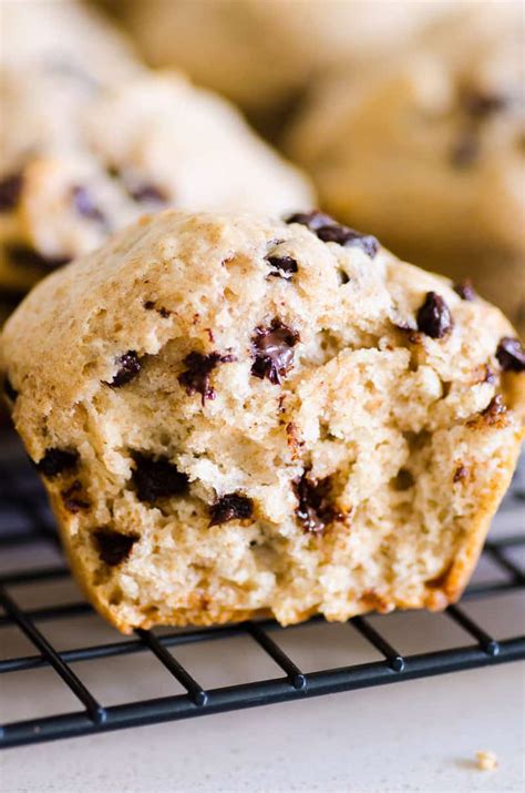 healthy-chocolate-chip-muffins-moist-and-fluffy-ifoodrealcom image