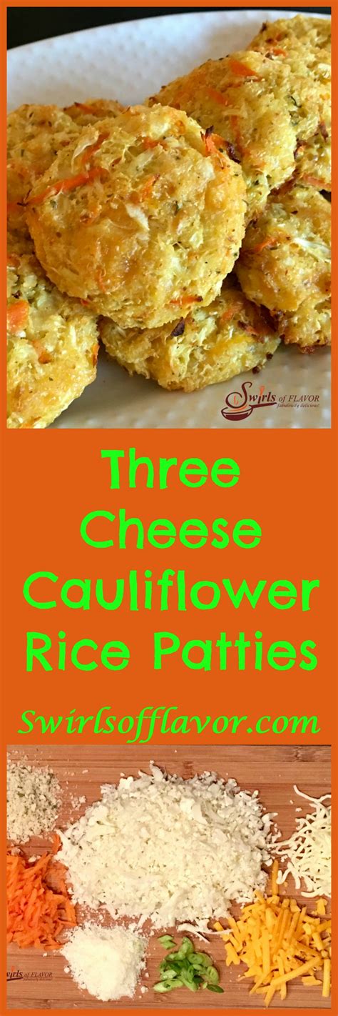 three-cheese-cauliflower-rice-patties-swirls-of-flavor image