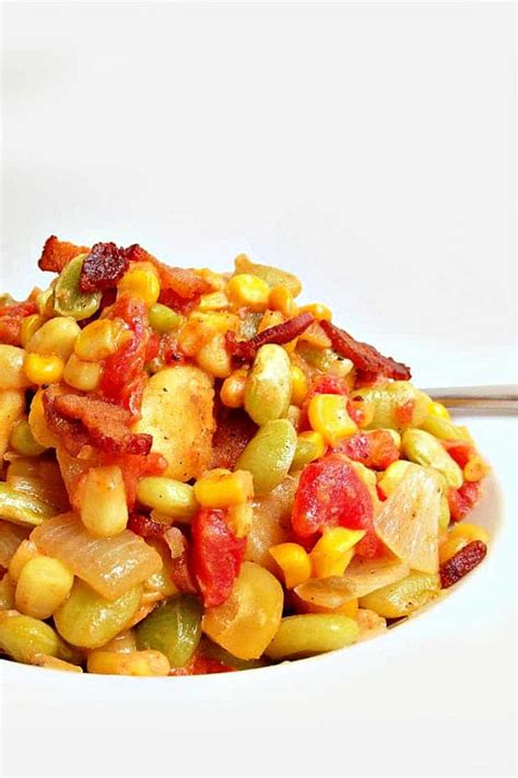 spicy-succotash-with-bacon-and-fava-beans-southern image