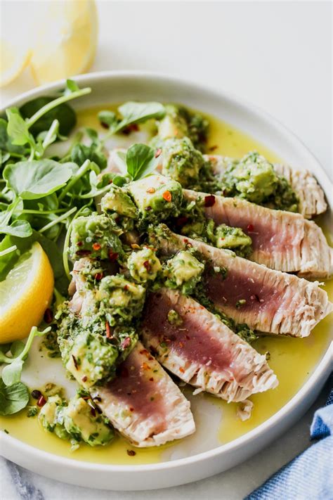 seared-tuna-with-avocado-salsa-verde-dishing-out image