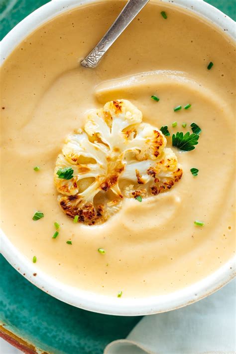 creamy-roasted-cauliflower-soup-recipe-cookie-and-kate image