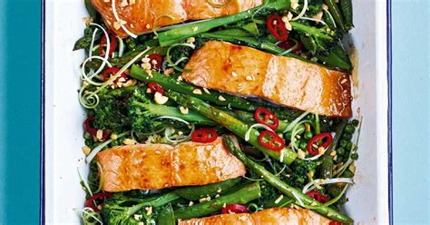 sticky-soy-and-honey-roasted-salmon-with-asparagus image