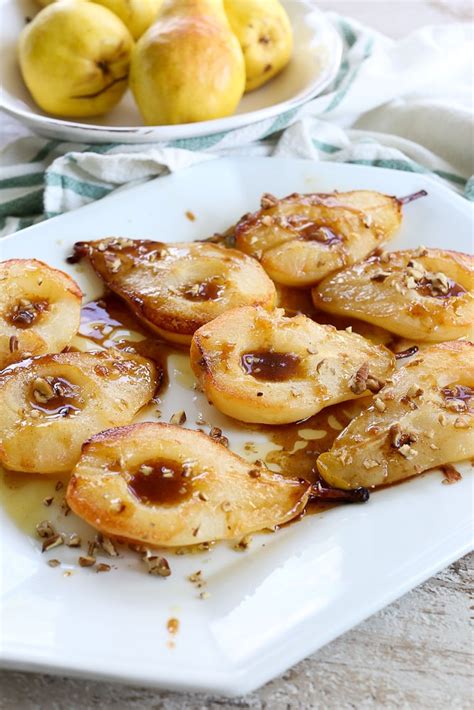 simple-baked-pears-with-maple-syrup-happy-healthy image