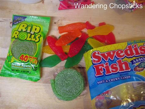 dessert-sushi-with-swedish-fish-candy-and-rice image
