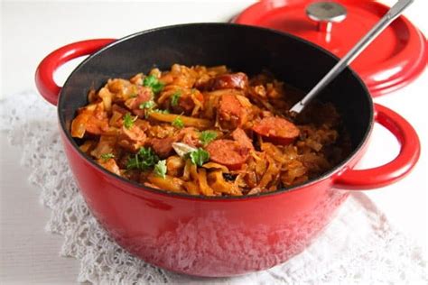 sauerkraut-stew-with-pork-and-sausages-polish-bigos image