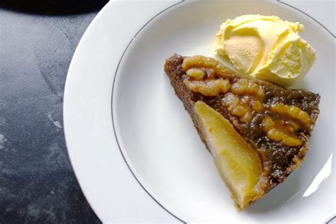 upside-down-ginger-pear-and-walnut-cake-great image