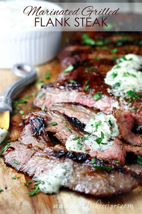 marinated-grilled-flank-steak-with-herb-gorgonzola-butter image