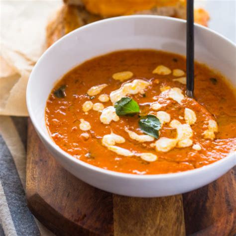 easy-roasted-tomato-basil-soup-gimme-delicious image