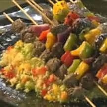 bison-vegetable-kabobs-with-couscous-salad image