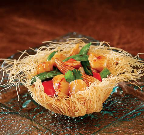sea-scallop-vegetable-stir-fry-in-a-kataifi-nest image