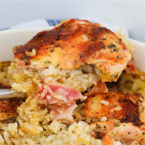 creamy-oven-baked-chicken-and-rice-with-bacon image
