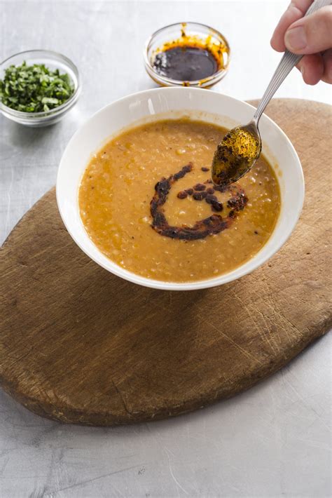 red-lentil-soup-with-north-african-spices-vegan image
