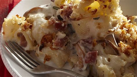 macaroni-and-cheese-with-prosciutto-and-mushrooms image