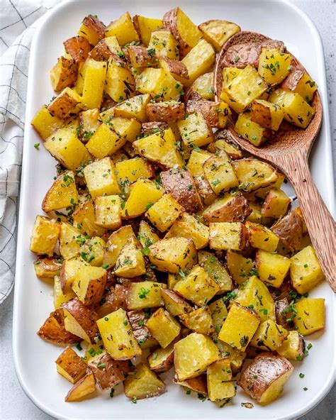 crispy-garlic-herb-roasted-potatoes-clean-food-crush image