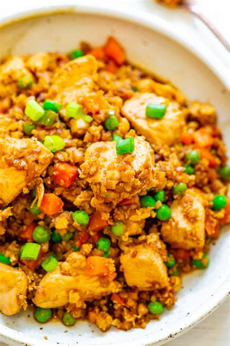 skinny-chicken-cauliflower-rice-stir-fry-averie-cooks image
