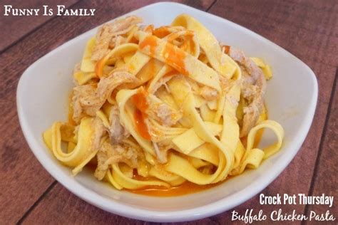 crock-pot-buffalo-chicken-pasta-funny-is-family image
