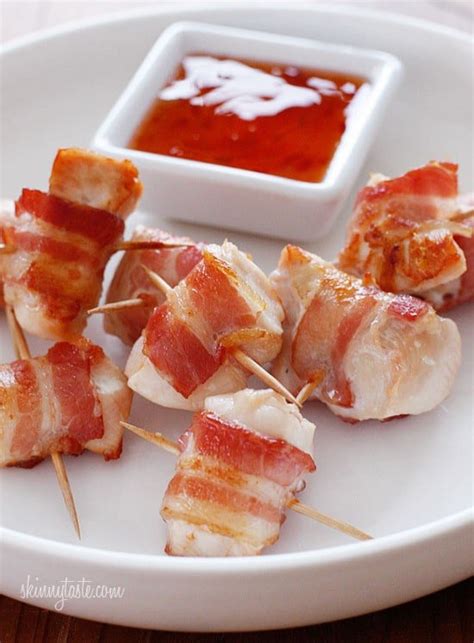 bacon-wrapped-chicken-bites-skinnytaste image