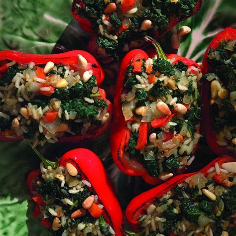 roasted-red-peppers-stuffed-with-kale-rice-eatingwell image