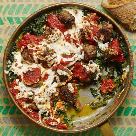 meatball-creamed-spinach-skillet-recipe-eatingwell image