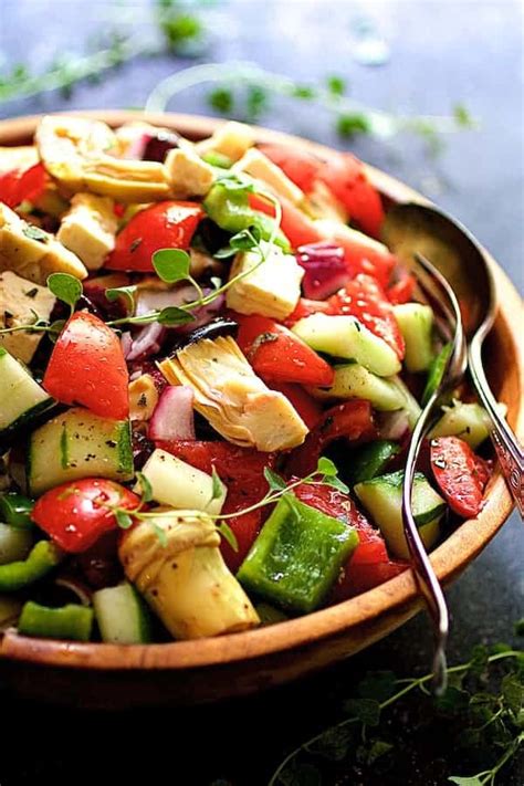 greek-village-salad-recipe-with-marinated-feta-cheese image