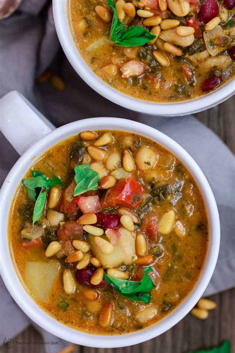 mediterranean-bean-soup-recipe-with-tomato-pesto image