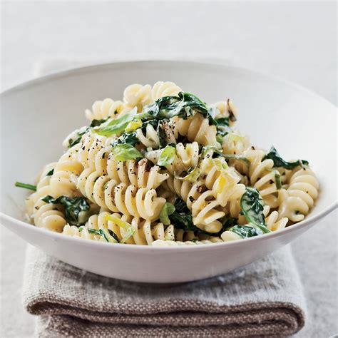 fusilli-with-creamed-leek-and-spinach-food-wine image