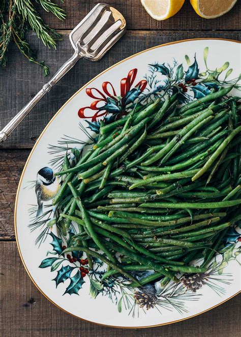 haricots-verts-with-lemon-herb-brown-butter-striped image