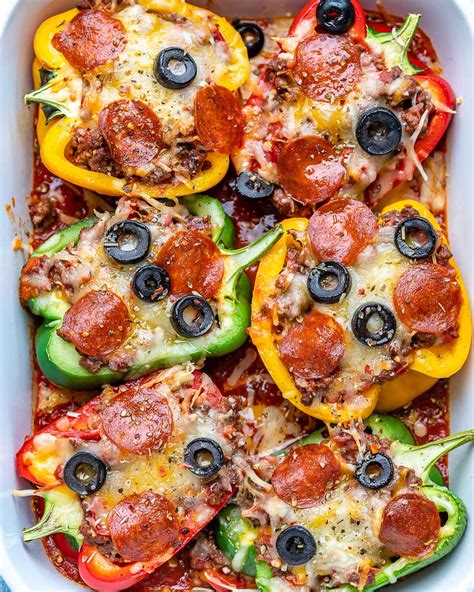 pizza-stuffed-peppers-clean-food-crush image