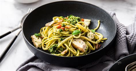 chicken-basil-pesto-pasta-perfect-easy-dinner-sugar image