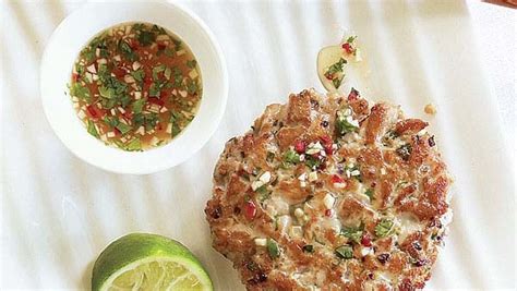 fresh-tuna-burgers-with-ginger-cilantro-finecooking image
