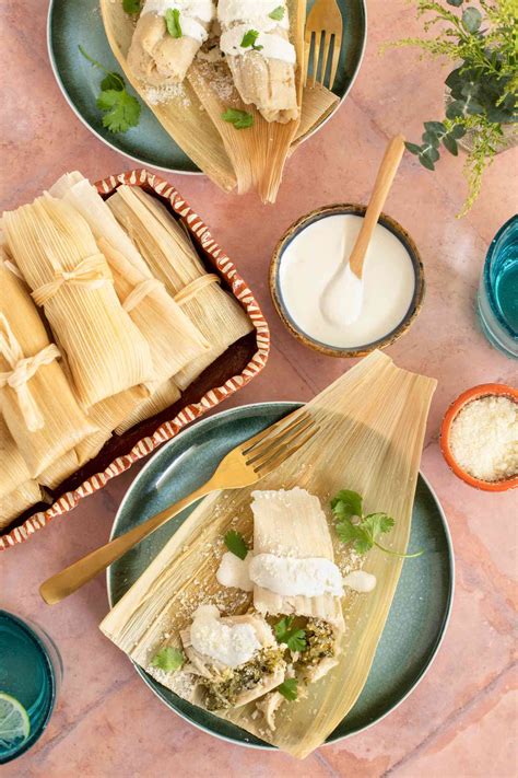 chicken-tamales-with-chile-verde-recipe-simply image