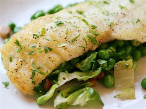 seared-cod-with-peas-pancetta-and-wilted-lettuce image