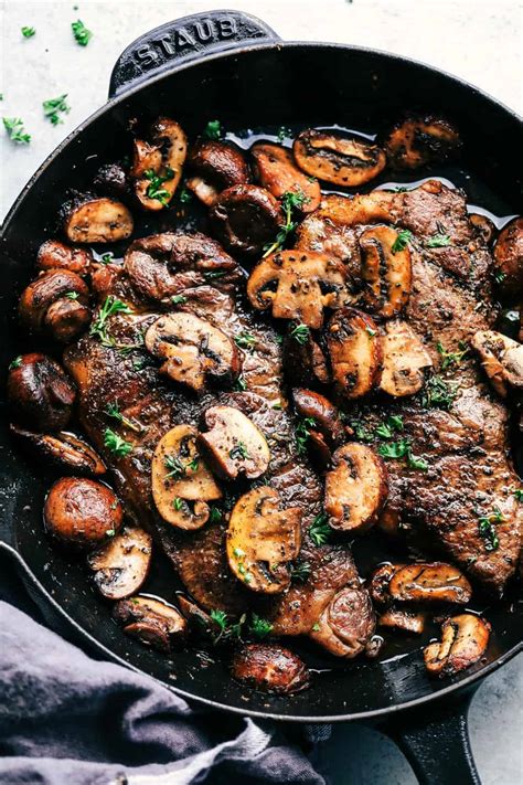 garlic-butter-herb-steak-and-mushrooms-the image