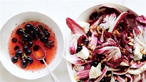 radicchio-salad-with-pickled-grapes-and-goat-cheese image