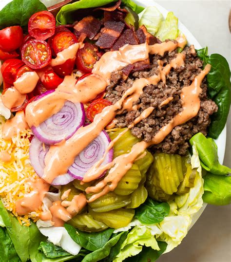 burger-in-a-bowl-with-special-sauce-cheeseburger-salad image