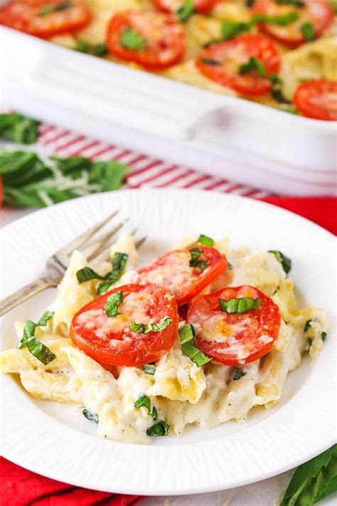 tomato-basil-baked-macaroni-and-cheese-life-love-and image