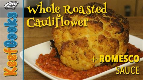 whole-roasted-cauliflower-with-romesco-sauce image